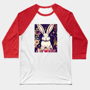 Rabbit on floral background. Baseball T-Shirt